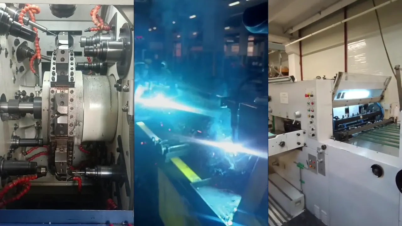 Transfer mekanizması, otomatik boru kaynağı ve yaldız makinesi sahalarından üç panelli otomasyon seçkisi